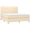 3142350 vidaXL Lit à sommier tapissier avec matelas Crème 160x200 cm Tissu