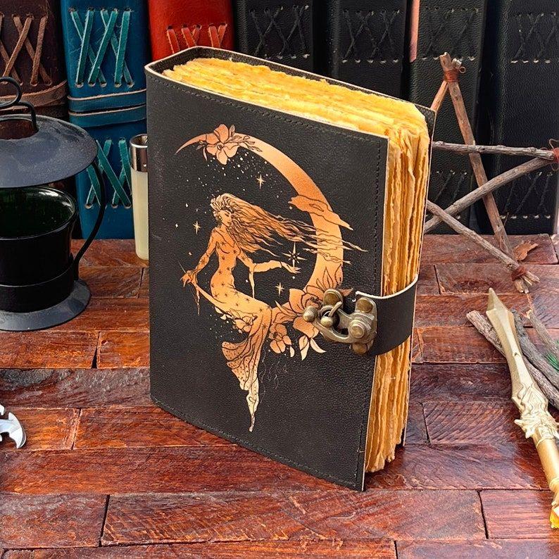

Blank Spell Book of Shadows | The Mermaid and Moon Notebook and Sketchbook for Artist and Writers Gifts For Girls,Wife,Sister, and Daughter 7 x 5 in
