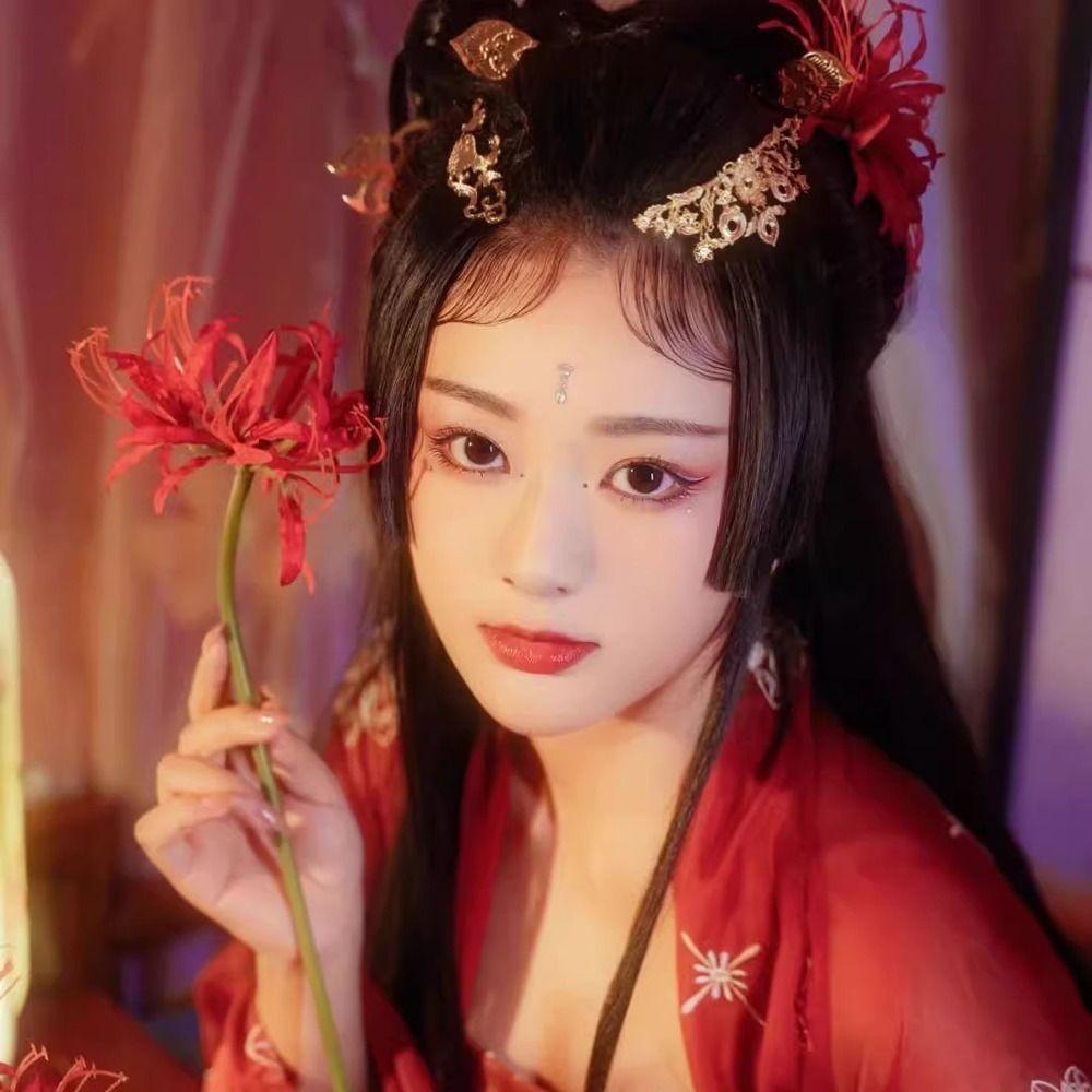 Chinese Style Lycorisradiata Hair Stick Artificial Flowers Hanfu Hair Clip  Photograph