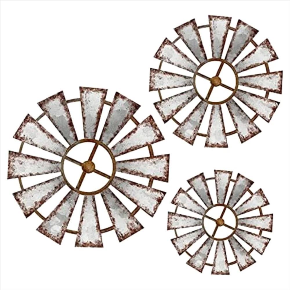 

Деревенская тема Ветряная мельница Домашний декор Рустикальный стиль Рустикальное настенное искусство Декор для гостиной 3pcs