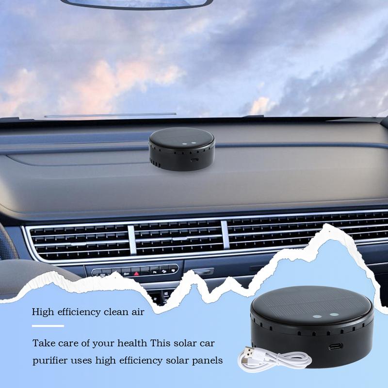 Air Purifier For Car Solar Portable HEPA Car Purifier Air Freshener Small Home Deodorizer Odors Vehicle Accessories With USB