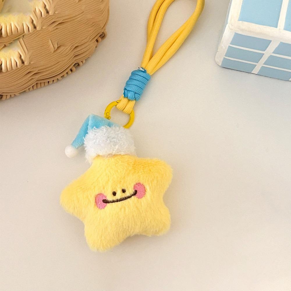 Soft Stars Keychains Cute Doll Couple Key Chain Kawaii Star Plush Key Chain  Bag Accessories