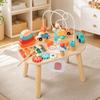 Wooden Activity Table with Bead Maze Educational for Playroom, Little Ones