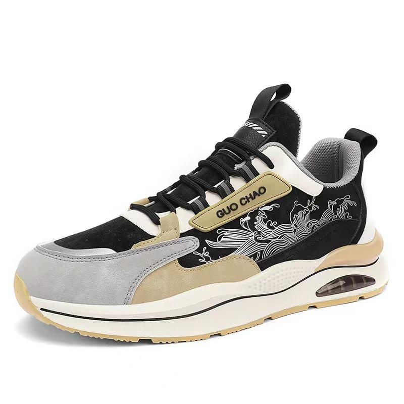 

Spring men s shoes 2025 new youth sports and leisure students increase height running men s versatile dad trendy shoes 44 чёрный