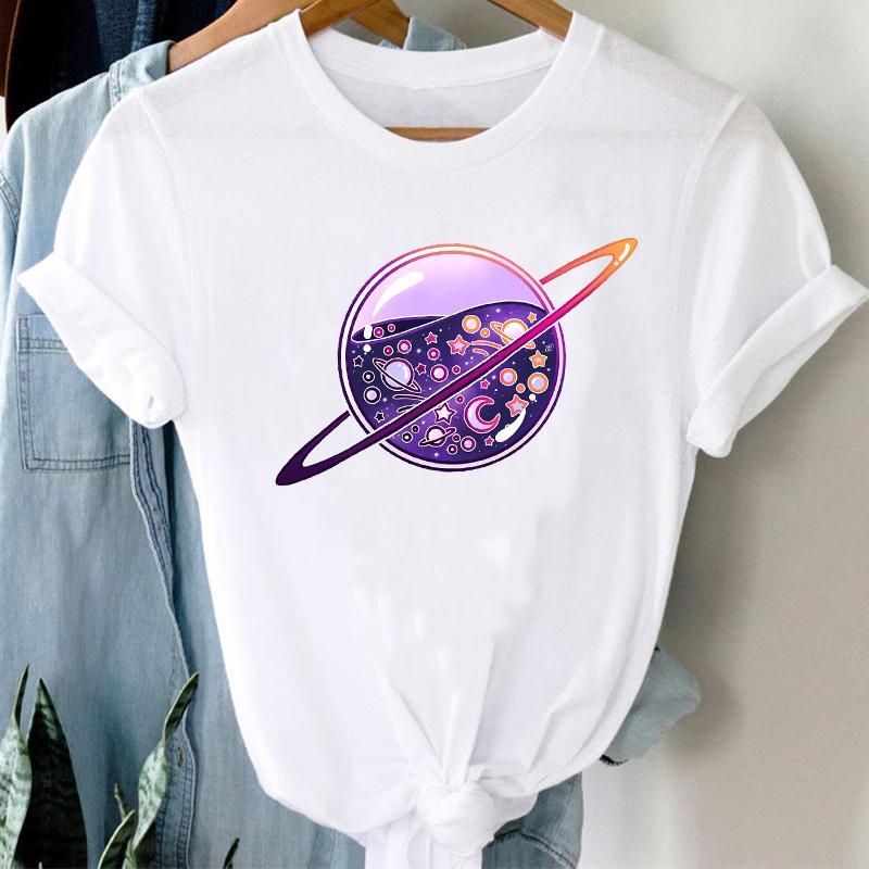 T-Shirts Women 90S Star Fashion Short Sleeve Trend Spring Summer Clothes Stylish Tshirt Top Lady Print Girl Tee T-Shirt