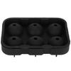 6 Grid Ice Ball Maker Black Reusable Ice Ball Mold for Beer Cocktail Wine Beverage