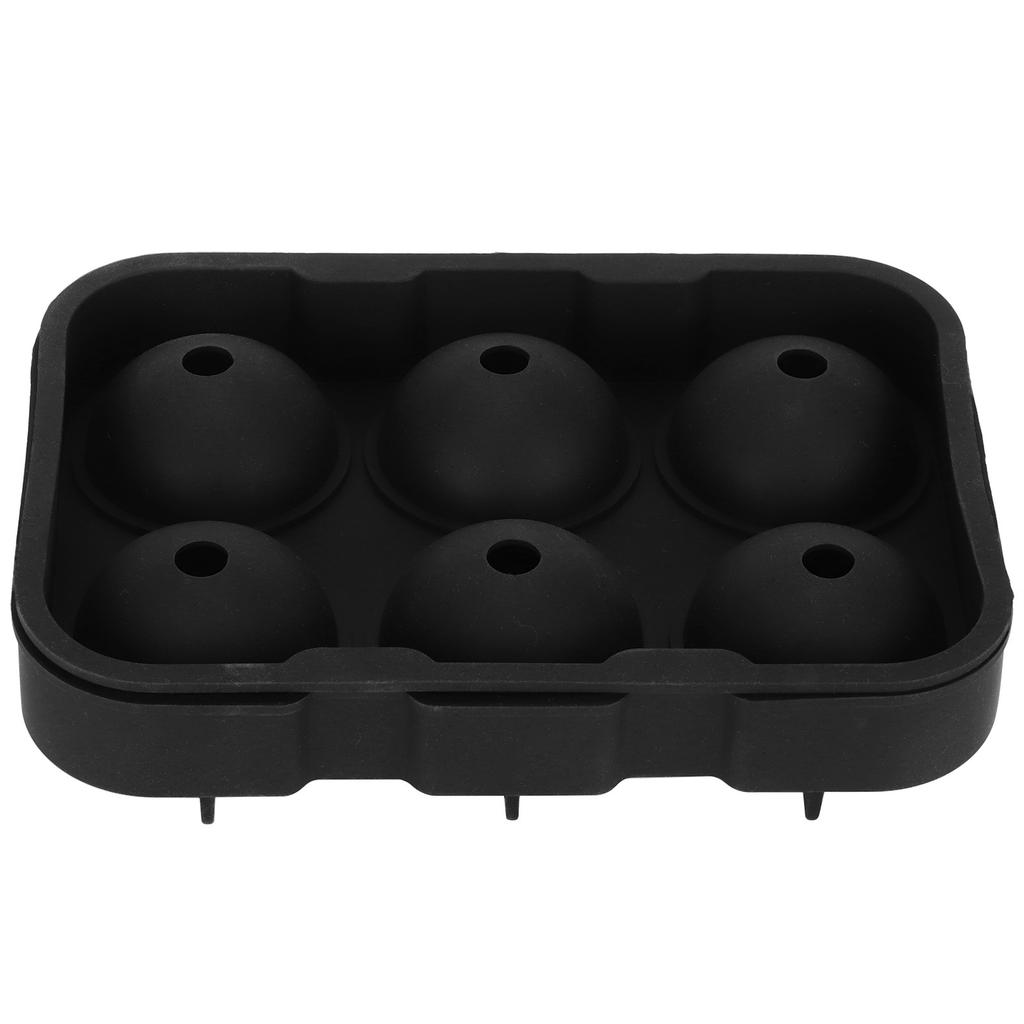 6 Grid Ice Ball Maker Black Reusable Ice Ball Mold for Beer Cocktail Wine Beverage