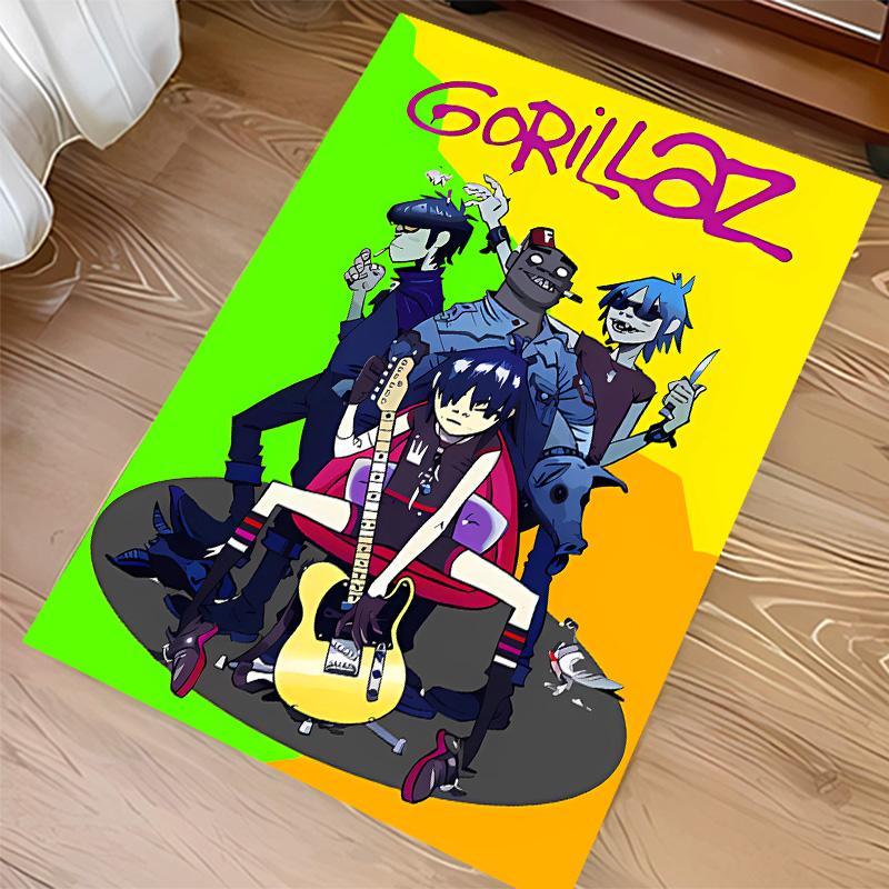 G-Gorillaz band Print Area Rug - Soft, Washable Non-Slip Indoor Mat for Office Chairs, Living Room, Home Office Decorative Rug