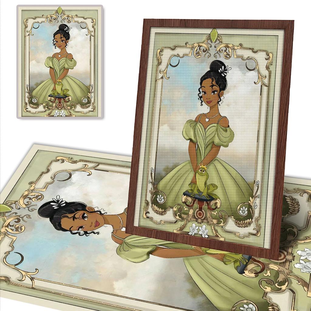 DIY Diamond Painting The Frog and The Princess Cross Stitch Kit Mosaic Art Diamond Painting Full Circle Diamond Home Decoration