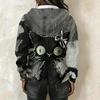 Women's Long Sleeve Halloween Print Pullover Hoodie Sweatshirt with