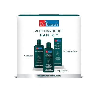 Dr Batra's Kit para el Cuidado del Cabello Anticaspa Paquete de 1 con Champú 200ml Acondicionador 200ml Sérum 125ml