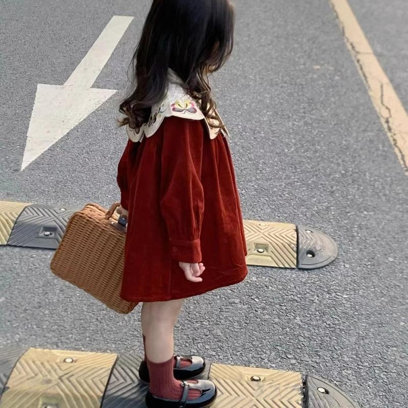 Girl's Chinese Style Cloud Shoulder Embroidered Collar Autumn And Winter Matching Dress Shawl Vintage Cloak Baby's Poncho