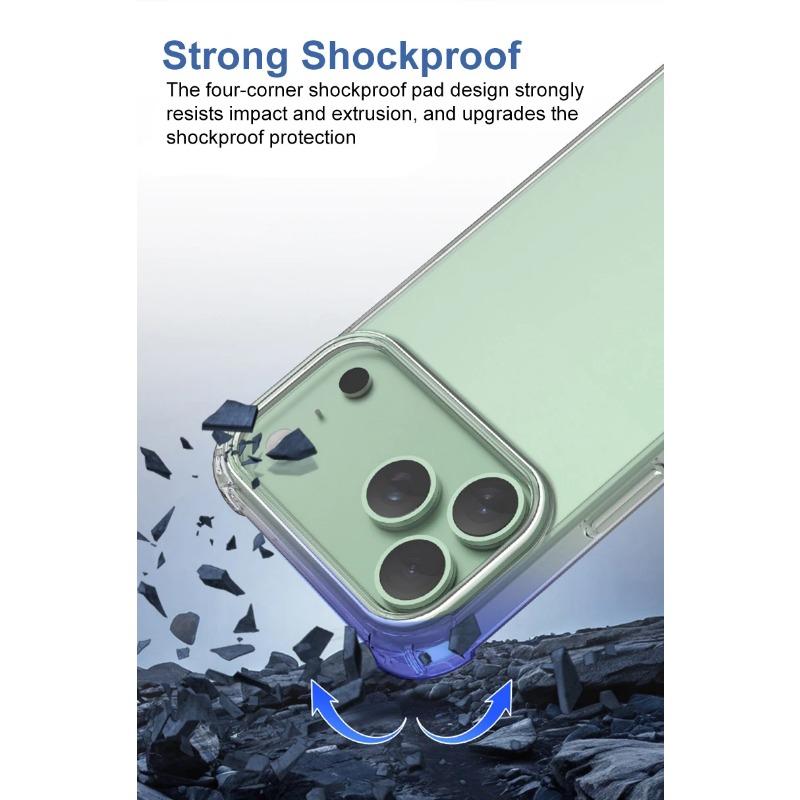 Shockproof Soft Phone Case for IPhone 17 Air Pro Max 16 15 Ultra Thin Silicone Transparent Clear Back Cover Protect Shell Capa