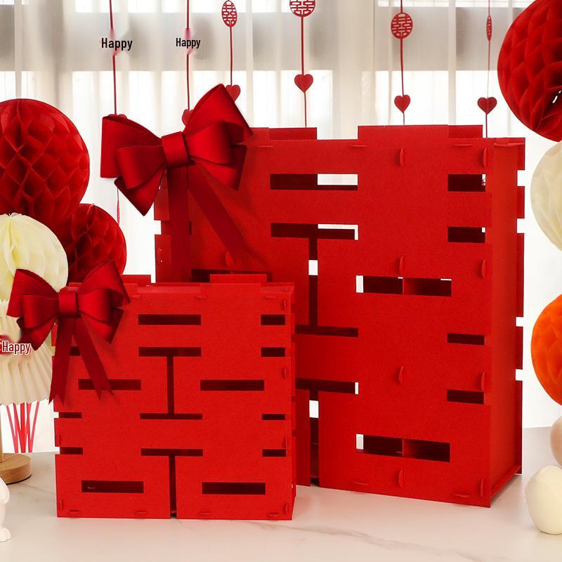 Double Happiness 3D Wedding Ornament & Sticker Set for Bedroom and Living Room Decor
