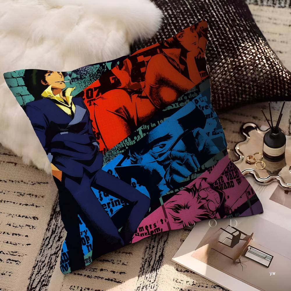 Anime C-Cowboy B-Bebop Cushion Cover Inches Farmhouse Decor Home Throw Pillow Covers For Couch Decorations