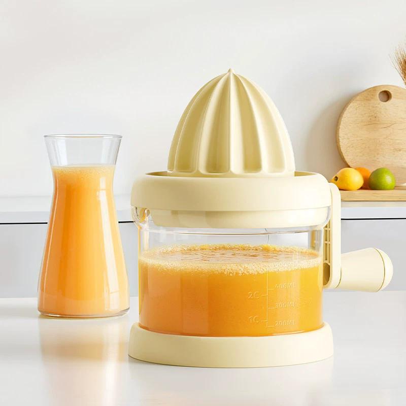 Manual Citrus Juicer with Rotating Hand Press Fruit Residue Separator for Lemon Orange Dishwasher Safe Home Kitchen Fruit Tools