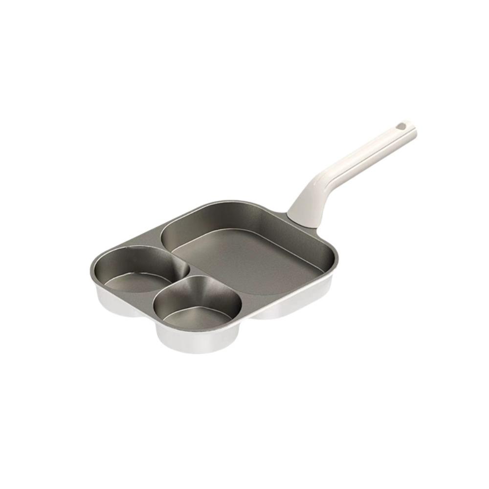 Ergonomic Handle Titanium Omelette Pan 3/4 Grid Pancake Pan Universal Breakfast Frying Pan  Burger