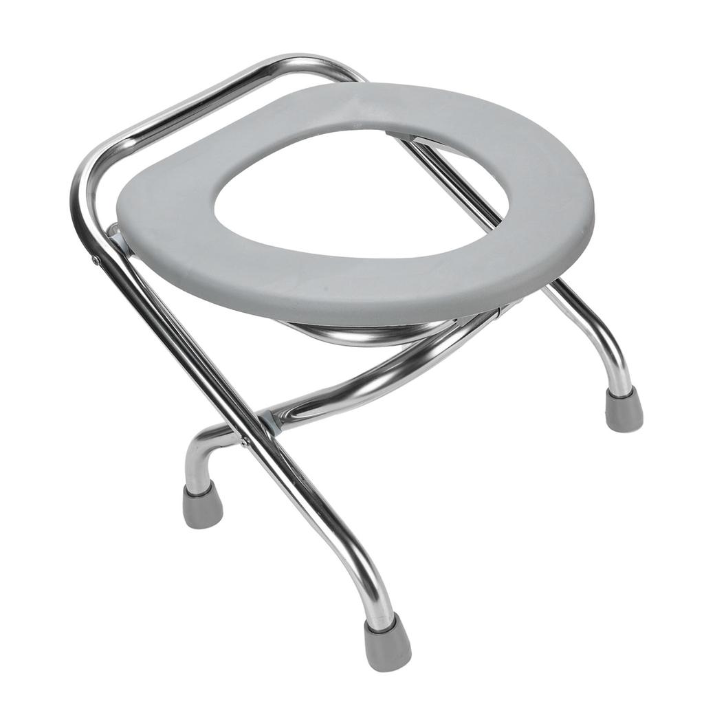 Składane krzesło komodowe Przenośne ze stali nierdzewnej Antypoślizgowe siedzisko toaletowe komodowe dla dorosłych 16,5 cala