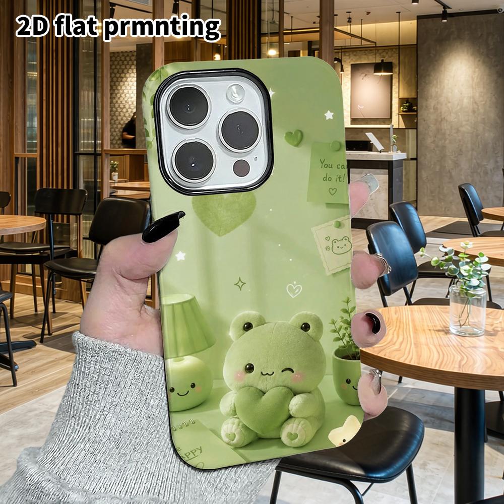 Phone Case: 2D flat design suitable for iPhone 18 17 16 15 14 13 Pro film protective case, couple style, little frog, Christmas and Halloween gifts
