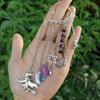 Handmade Witchy Skull & Moon Crystal Stone Charm Earrings