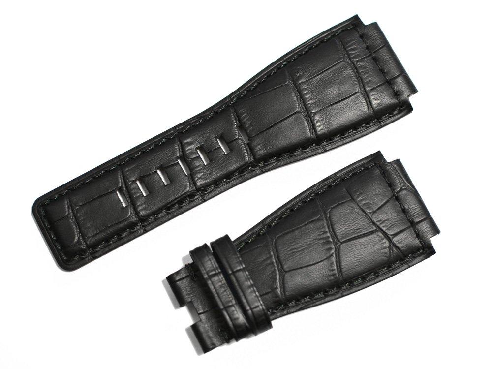 

Ремешок для часов King Watch, совместимый с Bell Ross BR03, тисненый из кожи крокодила, aftermarket, черный, 24 мм [Импортный оригинал] - и BR01, - -