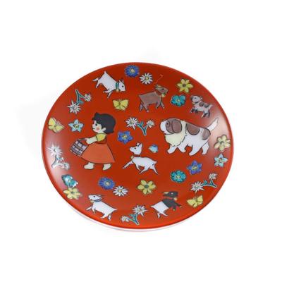 Heidi Kutani-keramik Liten Tillverkad i Traditionell Hokuriku Flicka av den Lilla Trendiga Tallriken, Japan, Hantverk, Heidi, Alperna, Tallrik, Servis, Tallrik, Heltäckande