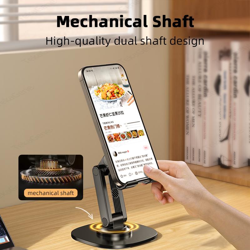 360° Rotatable Foldable Desktop Mobile Phone Stand Live Broadcast Lazy Tablet Support Frame For iPhone 15 Huawei Xiaomi iPad