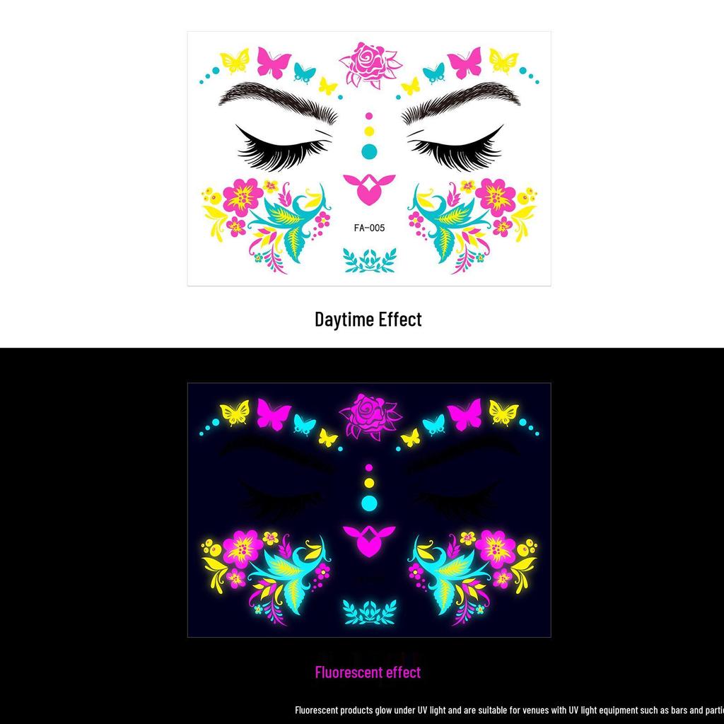 Creative Fluorescent Waterproof Full Arm and Face Tattoo Sticker