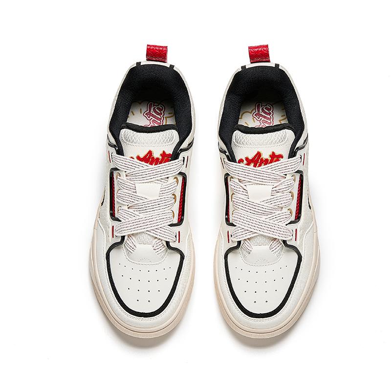 Anta Comfortable Fashionable Low-Top Skate Shoes Men Sneakers Beige Black Red 112518040-14