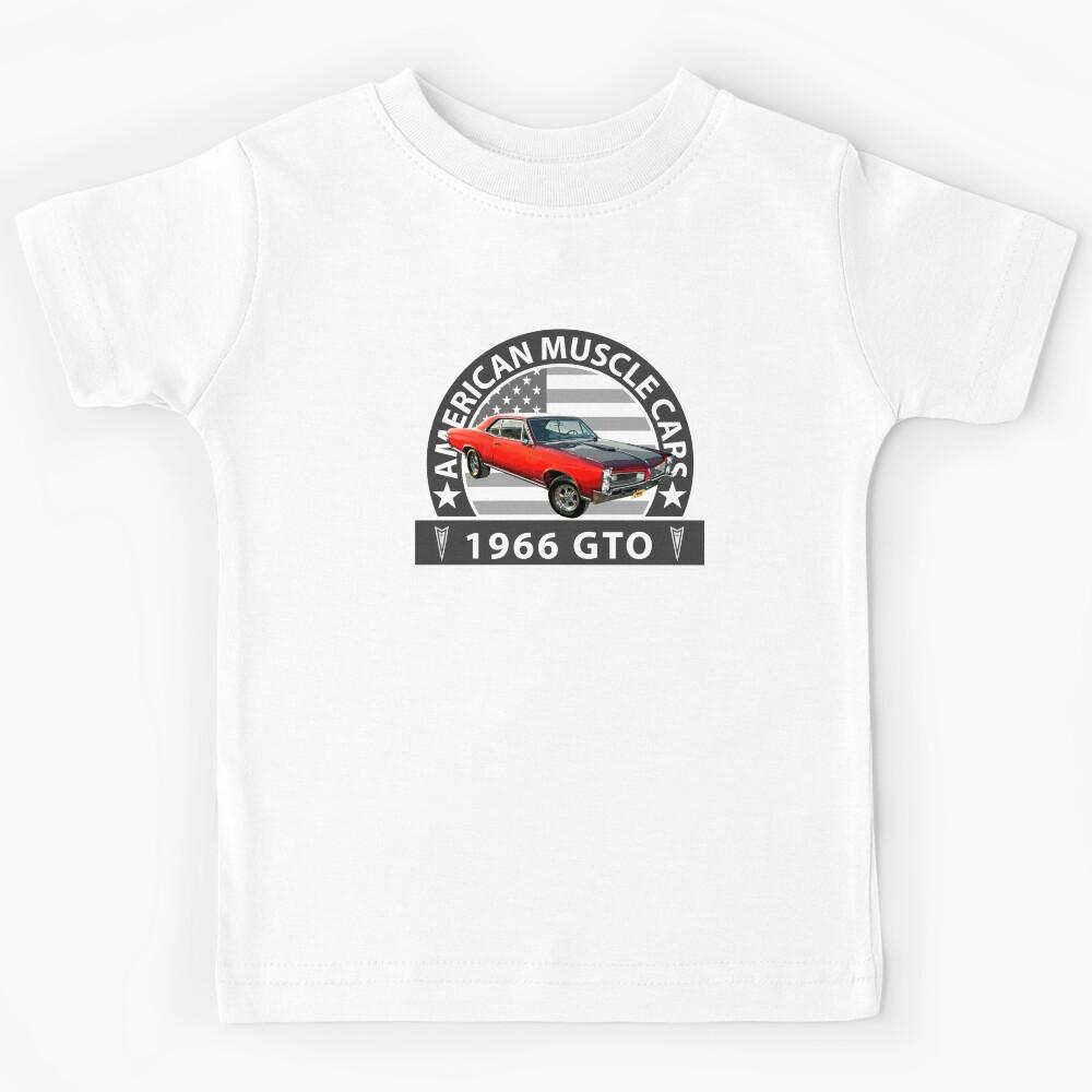 VINTAGE RED 1966 GTO, AMERICAN MUSCLE CAR, CLASSIC HOT RODS, V8 Kids T-Shirt 160