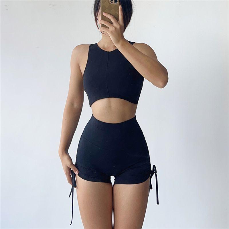 

Fashion Sexy Tight Sports Bra Women s Short Sleeveless Beauty Back Yoga Fitness Underwear with Chest Pad Quick-Drying High Elastic S Black