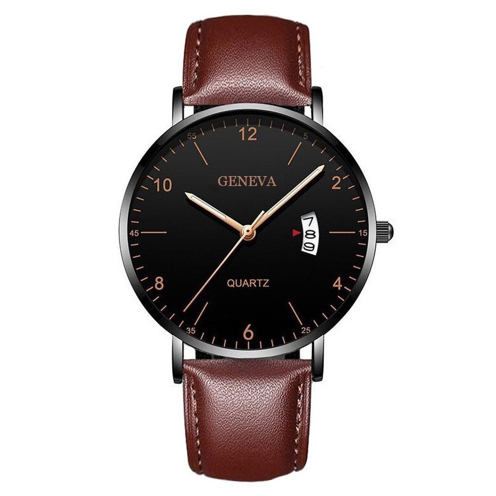 Mens Leather Business Fashion Watch Strap Watch For Gift Giving