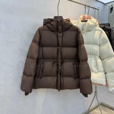 Autumn and Winter Imitation  Fashion Warm Padded Jacket Women's Hooded Drawstring Waist Was Thin