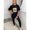 Oversized T Shirt Black Burger Graphic And Text Towards Nan Casual Streetwear For Women