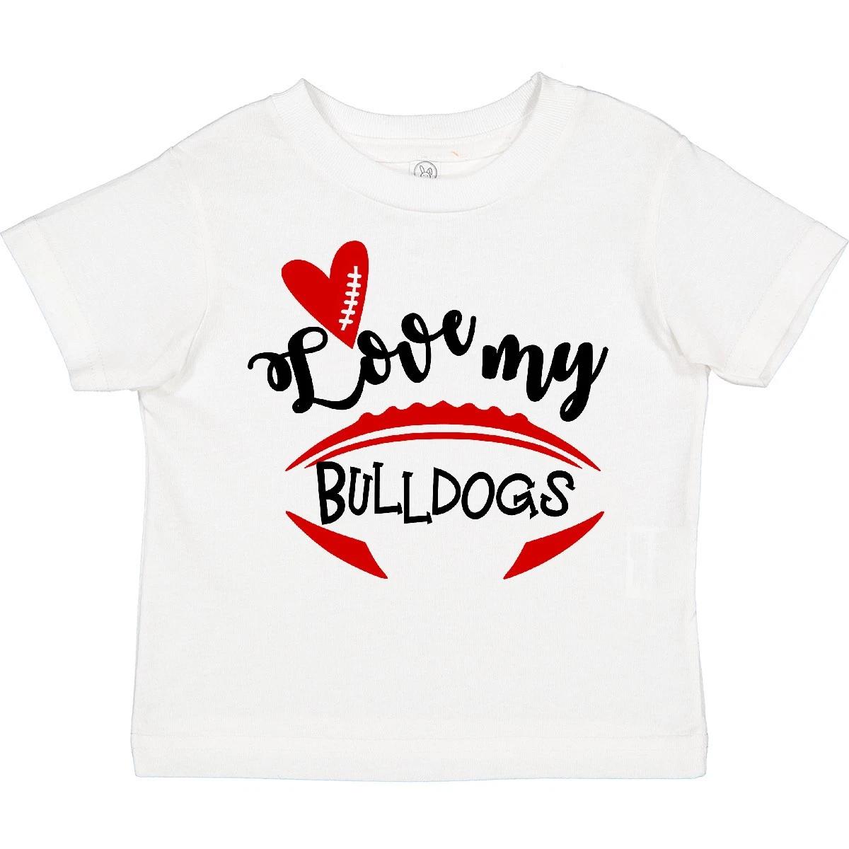 Inktastic Love My Bulldogs Football Toddler T-Shirt Boodlebug Graphics Sports 120