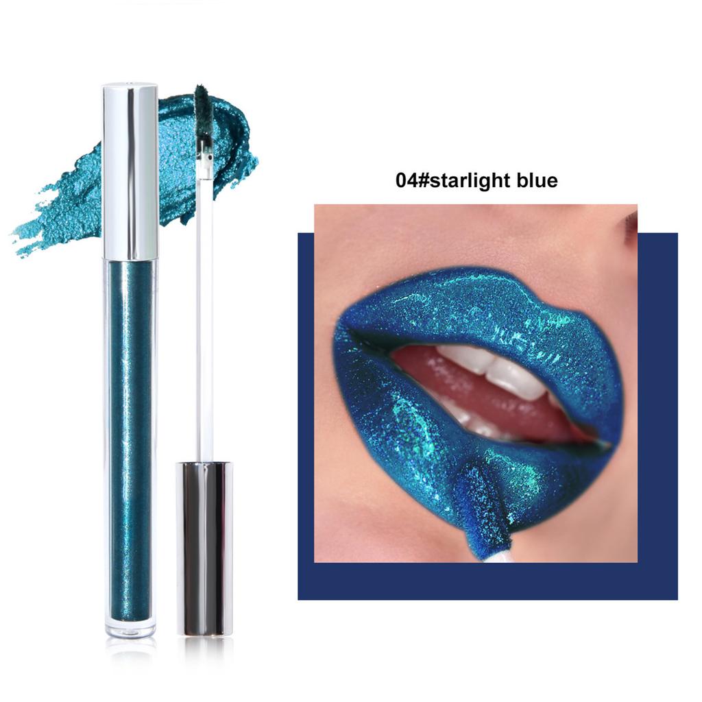1 Piece Long Lasting Waterproof Liquid Lipstick High Pigment Glitter Lip Gloss Non Stick Transfer Smudge Proof Moisturizing Lip Makeup