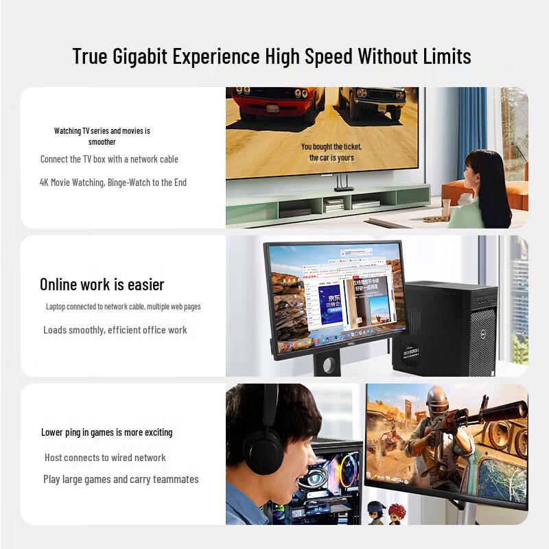 Ugreen Câble de raccordement Ethernet Gigabit Cat6