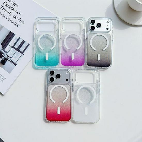 Drop-Proof Magnetic Gradient Glitter Case for iPhone 17 Pro Max iPhone 14 Pro Max