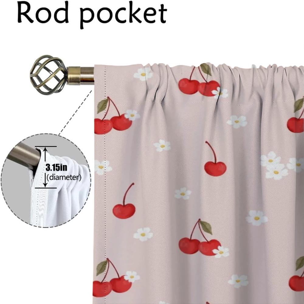 Pink Tea Party Curtains for Living Room Curtain for Room 2 Panel Partition Home Interior Curtains Halloween Decoration Shades