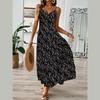 Women Summer Bandage Backless Holiday Beach Irregular Striped Printed One Piece Dress