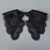 White Retro Hanfu Cloud Shoulder Shawl with Lace Trim & Embroidery for Women