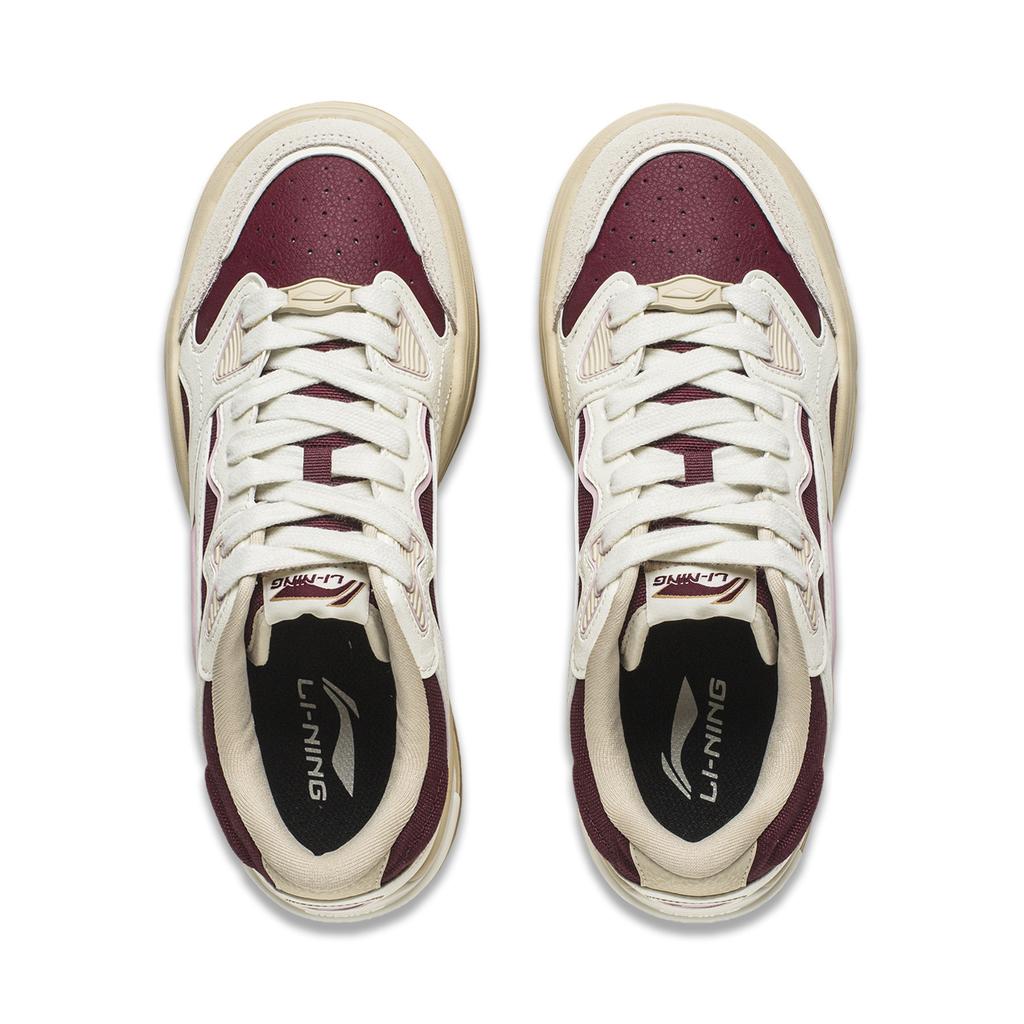 New LiNing Future Flow Slip Resistant Cushioning Abrasion Resistant Support Low Top Skateboard Shoes Women's Red White AGCU016-5