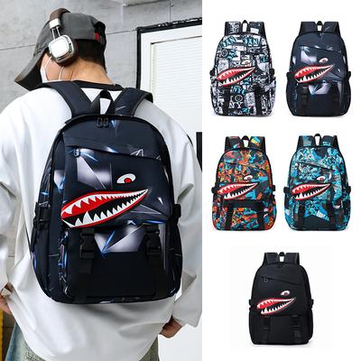Mochila escolar tubarão moda masculina juvenil mochila campus ensino fundamental grande capacidade personalizada mochila impermeável moda