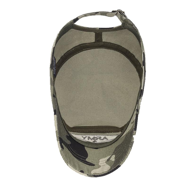 Jaro Podzim Bavlna Vojenské kšiltovky Muži Outdoorový plochý cylindr maskáčový vyšívaný klobouk Trucker Snapback kšiltovka Armádní kšiltovky