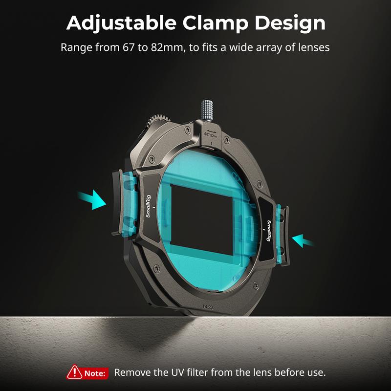 SmallRig Filter Kit with Adjustable Clamp from 67mm-82mm, W CPL,VND,Black Diffusion 1/4 Filters for DSLR Mirrorless Cameras 4412