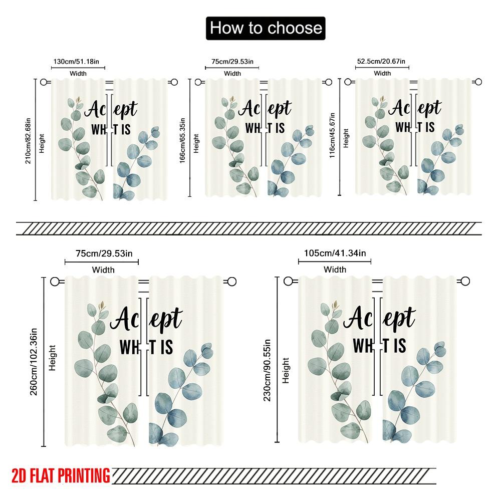 2pcs 2D Flat Printing Drapes Accept What Is Eucalyptus Polyester Without Electricity Birthday Party Perfect for Holiday Party