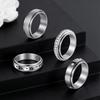 Star Moon Titanium Steel Rotating Couple Ring Set