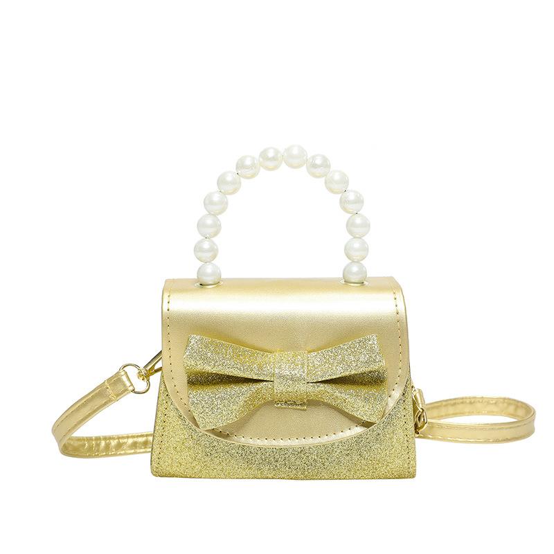 

Сумка через плечо с цветными блестками, бант, аксессуары, принцесса, жемчужная сумка в иностранном стиле, корейская версия, мини-сумка-мессенджер с цепочкой золотой