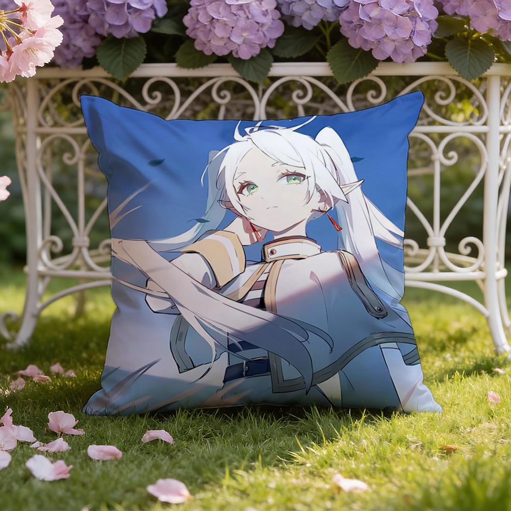 Anime F-Frieren B-Beyond Journeys Cushion Cover Home & Car Dual-Scene Pillow Cover: Reversible for Premium Comfort