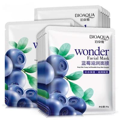 BIOAQUA Blueberry Oil Facial Sheet Mask Whitening Moisturizing Hyaluronic Acid Serum Skin Keeping Firm Hydrated